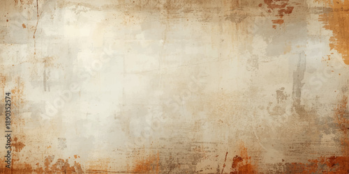 Antique brown parchment and grungy vintage art design on a stained old wood texture background with aged retro paper and damaged sepia wall texture