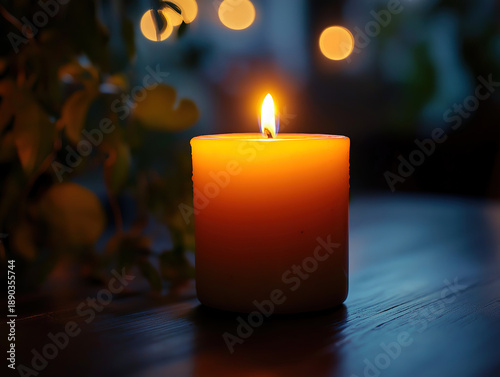 Warm, Flickering Candlelight in a Still and Dark Atmosphere