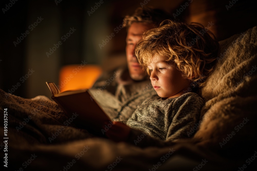 Obraz premium Bedtime stories create joy and connection for all