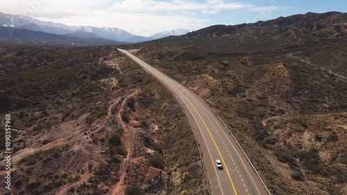 Wallpaper Mural Aerial view of a tarmac road across the desert in Mendoza, Argentina. Torontodigital.ca