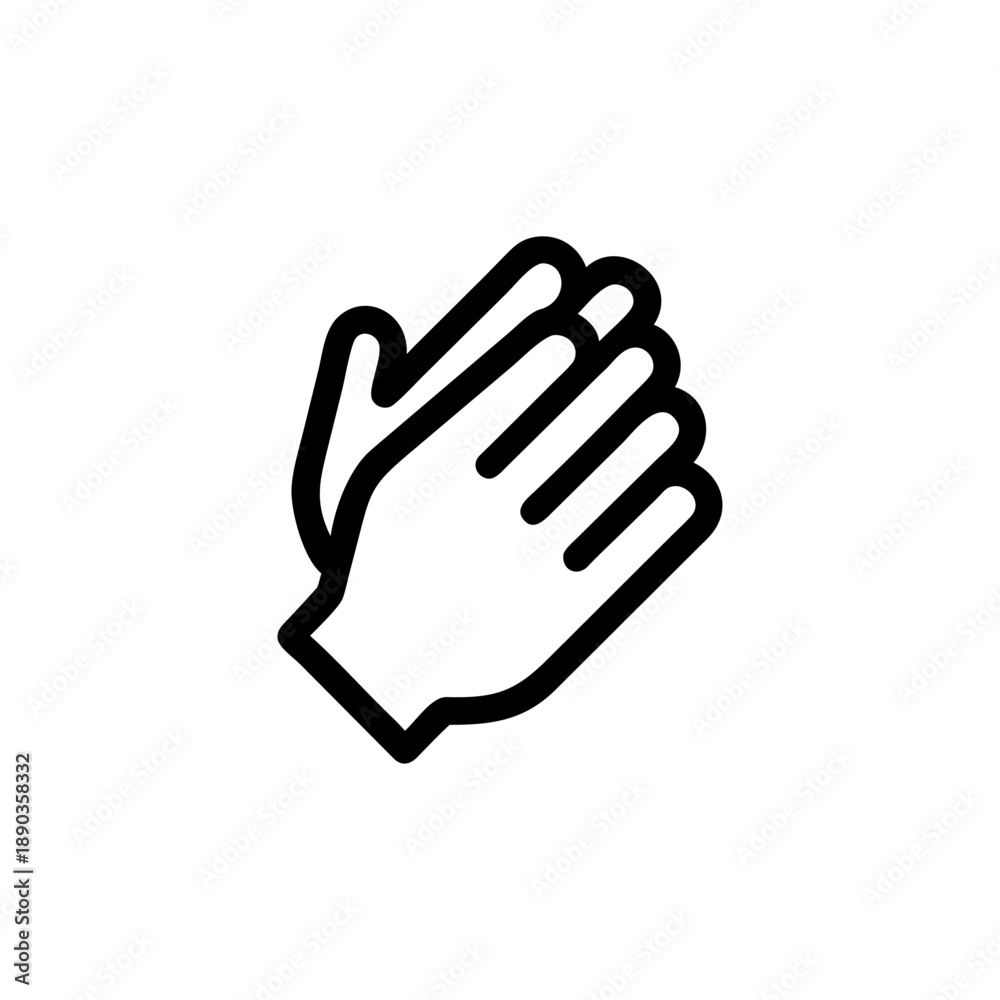 Obraz premium Hand sign icon in a black glove featuring a finger pointing up as a business communication symbol and web button vector illustration for internet gesture concepts