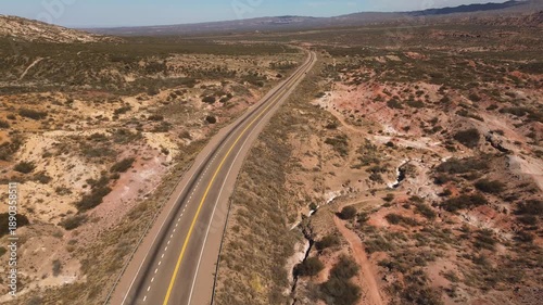 Wallpaper Mural Aerial view of a tarmac road across the desert in Mendoza, Argentina. Torontodigital.ca