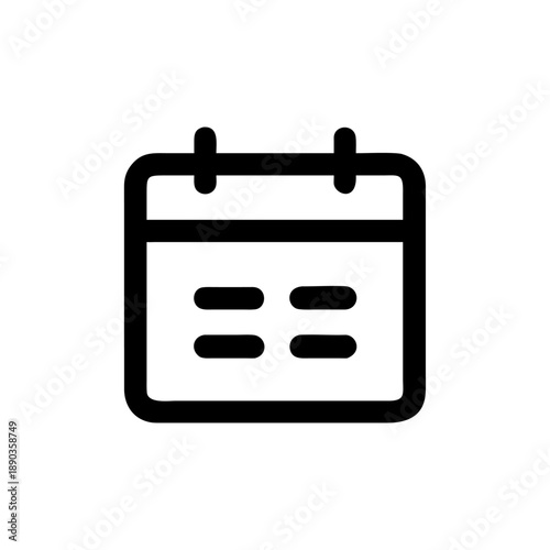 Vector illustration of a business calendar icon and office briefcase symbol for web design featuring a travel luggage sign or portfolio case object for internet date and day management
