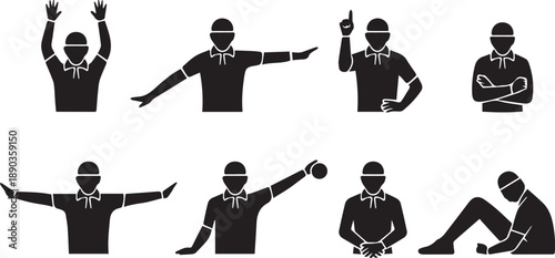 
Professional Cricket Umpire Signal Icons