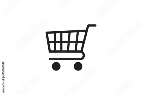 Shopping cart icon simple flat design vector illustration isolated on white background for e commerce