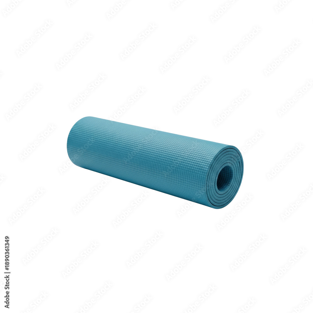 Fototapeta premium Rolled blue yoga mat on Transparent Background