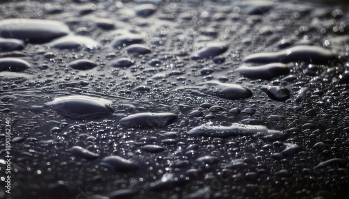 Wallpaper Mural Abstract Water Droplets on Dark Surface - A Macro Perspective. Torontodigital.ca