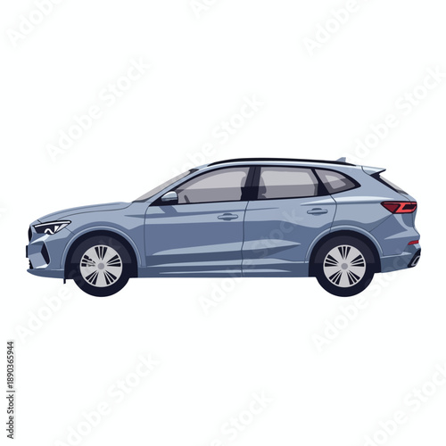 Blue SUV on white background