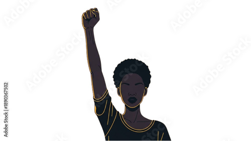 A young man shouting with raised fist in protest illustration