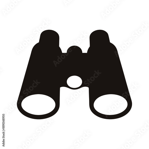 Simple and sleek binoculars icon in black against a white background