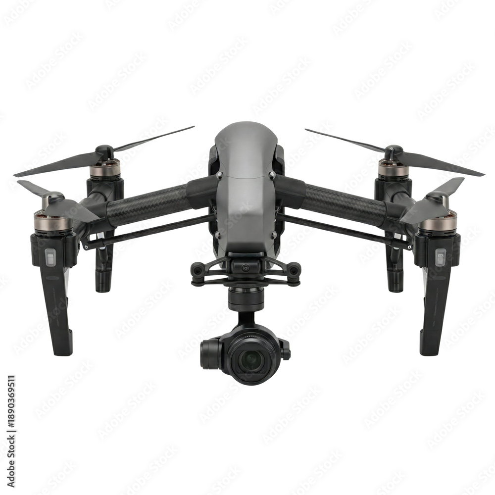 Naklejka premium Professional Camera Drone With Gimbal And Propellers