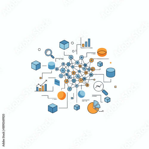 Wallpaper Mural Data Analysis and Information Flow Diagram Torontodigital.ca
