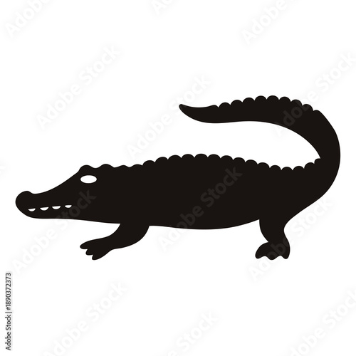 Silhouette of a fierce and iconic alligator in a minimalist design