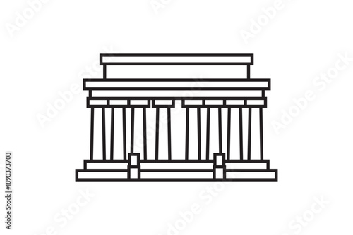 Lincoln memorial outline icon monument of abraham lincoln in washington dc