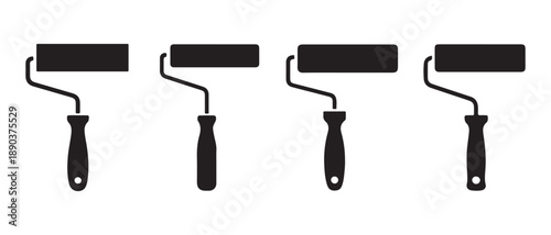 Paint Rollers Lined Up, Ready for DIY Home Improvement and Renovation Projects.