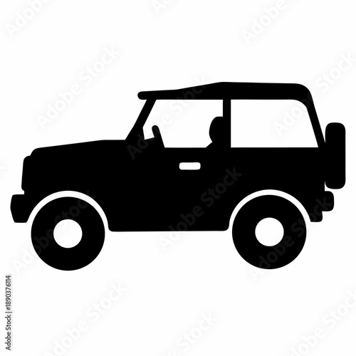 Silhouette of a two door off road vehicle ideal for adventure
