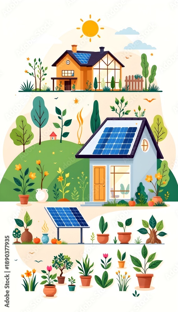 Fototapeta premium Modern Sustainable Living with Renewable Energy