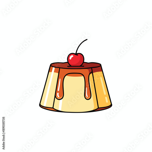 Sweet Creamy Dessert with Cherry Topping