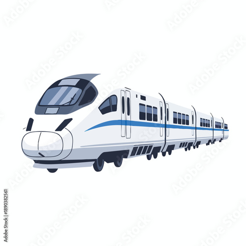 Modern High Speed Train Illustration
