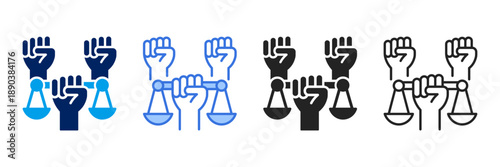 Human Rights  Icon Set Different Style Collection. 