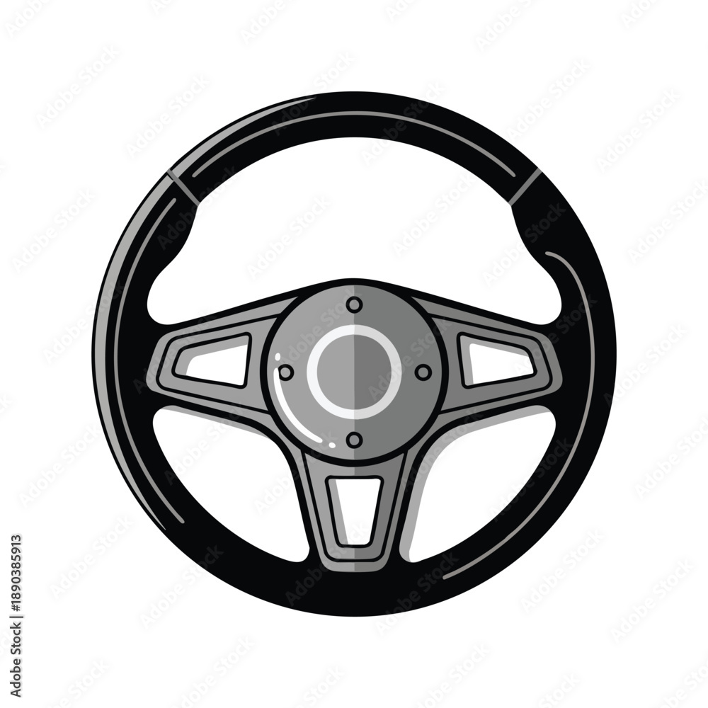 Obraz premium Vector Steering Wheel Illustration