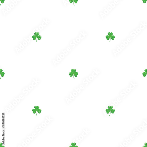 Tableau sur toile Mini Shamrock Pattern, Small Repeat Clover Background