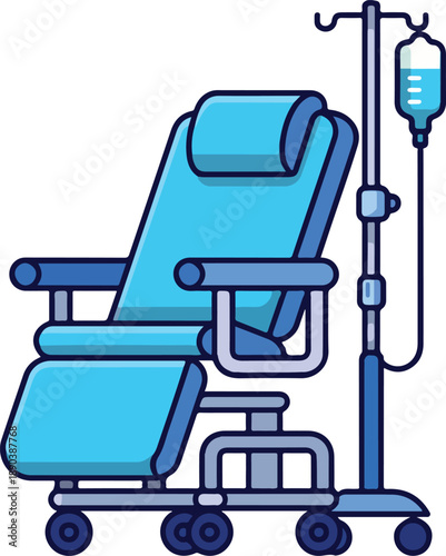 Modern medical recliner with iv stand