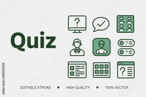 Green and black representing quiz and customer service