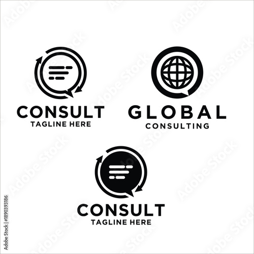 Consulting Global Business Logo Design with Modern Style and Professionalism.
