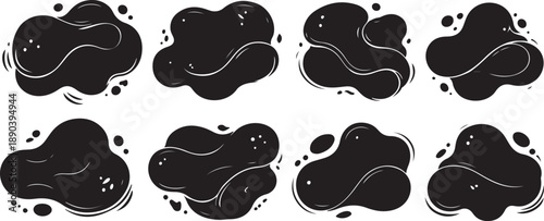 Organic Solid Black Blob Vector Shape Pack