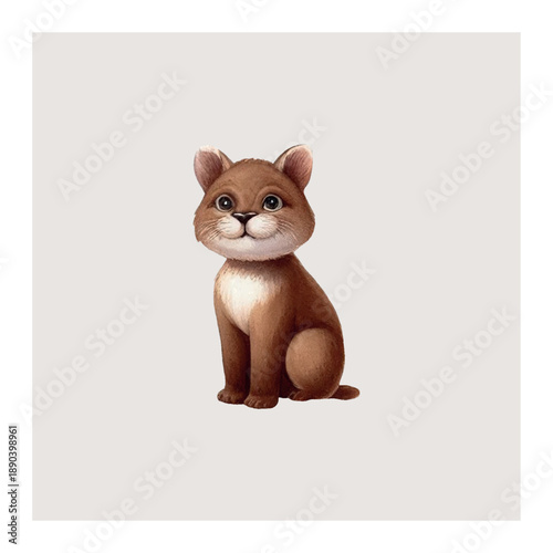 A watercolor vector lynx with tufted ears and spotted fur. Ideal for wildlife illustrations, forest-themed decor, and elegant animal art in natural tones.