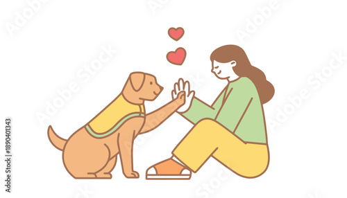 A woman and her dog share a loving moment together outdoors