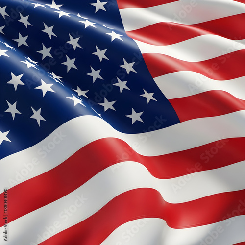 Tapety artystyczne American flag waving in the wind