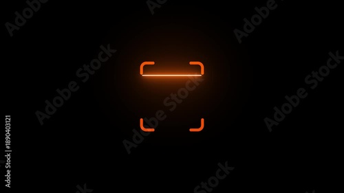 Glowing document scan icon , Scanner Icon with Smooth Animation on Black Background - HD Motion Graphics 4k animation 