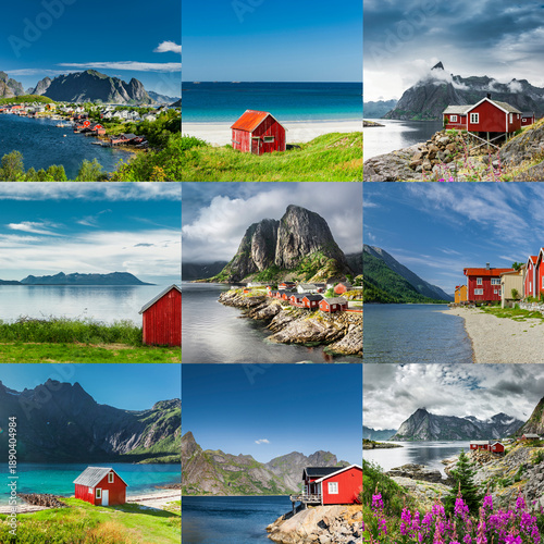 Bildkomposition mit Landschaftsbildern von Norwegen