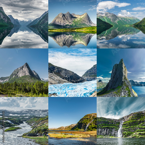 Bildkomposition mit Landschaftsbildern von Norwegen
