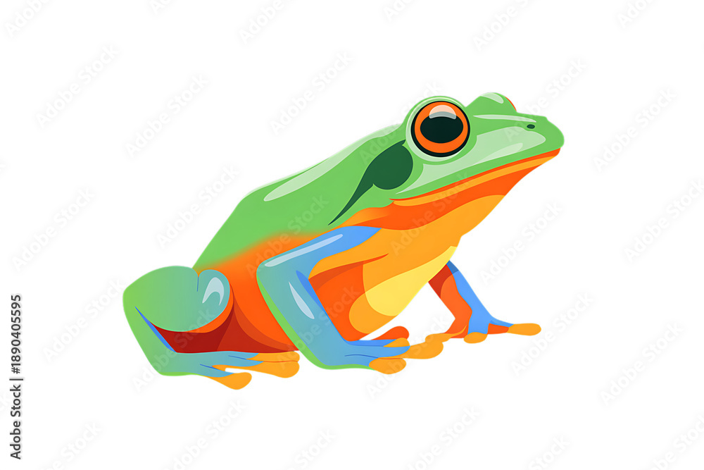 Fototapeta premium Colorful cartoon frog illustration