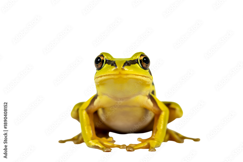 Obraz premium Yellow frog on transparent background