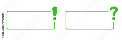 Exclamation And Question Mark Frame Border Set. Communication, Inquiry, And Alert Symbol Collection. Dialogue And Messaging Interface Design. Isolated Vector Illustration