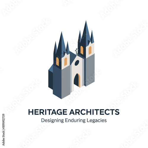 3D Illustration of Architectural Building Model.