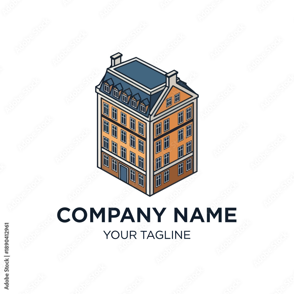 Fototapeta premium Illustration of a Modern Office Building Design.