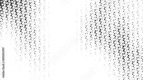 Abstract vector illustration with a scattering of black triangles on a white background
