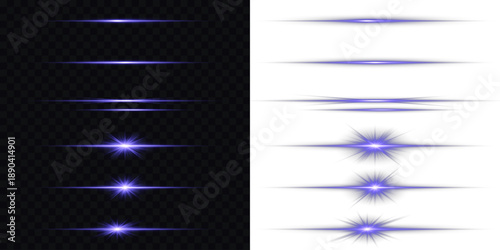 Beam flare glow shine streak futuristic shimmer radiant energy effect. Horizontal neon light. Png illustration. Png Glowing horizontal blue light line with radiant shine and beam effect. Laser beams.