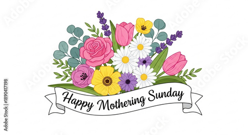 Smiling mother hugging happy little boy in blue and yellow clothes