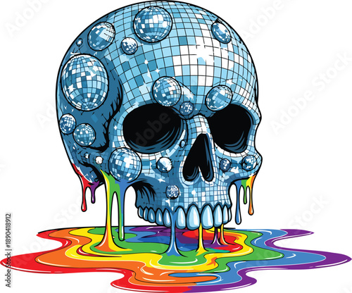 An isolated human skull and crossbones featuring a white cranium and jaw bone set against a black background for a scary Halloween horror or medical science anatomy concept of death and danger