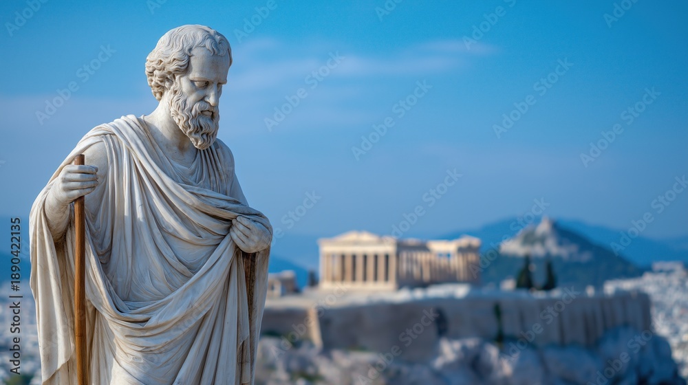 Fototapeta premium Philosophical Reflection: Socrates in Athens Background