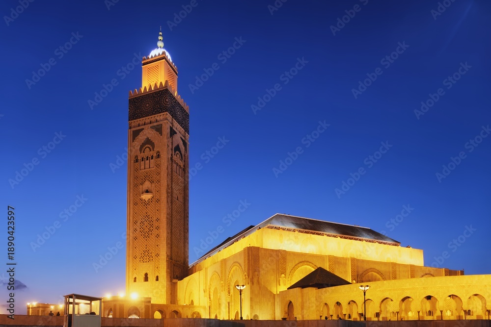Obraz premium Hassan II Mosque, Casablanca, Morocco.