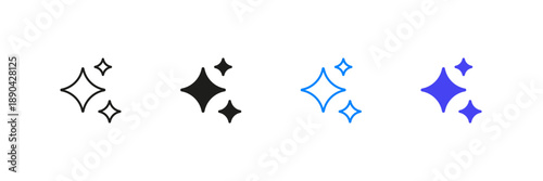 Ai generated icon. AI generate button icon set. Artificial intelligence online tool collection. Editable stroke. Isolated Vector Illustration