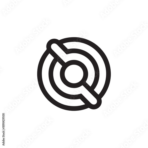 Mute Sound Icon with Slash in Black and White, Audio Control Vector