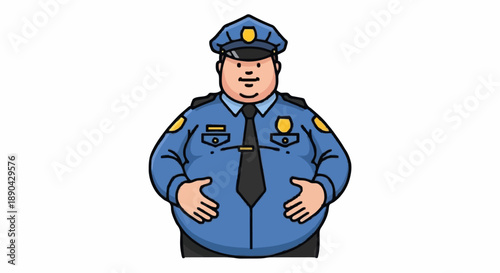 Cartoon Policeman Character Illustration.